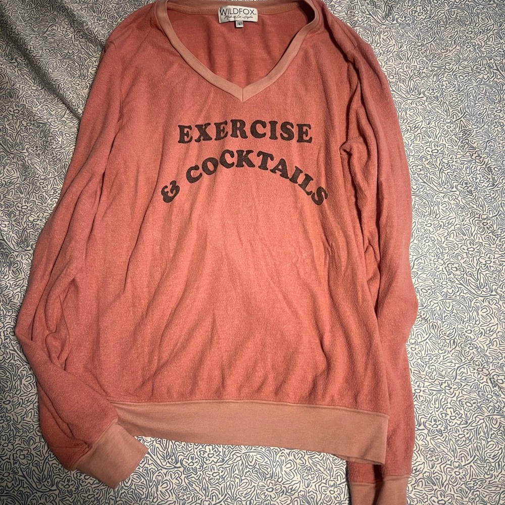 Wildfox Pink Sweater - Exercise & Cocktails